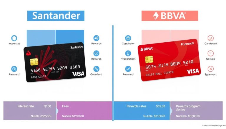 Santander, BBVA, tarjetas de crédito, comparativa